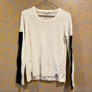 Bcbgeneration sweater with leather sleeve